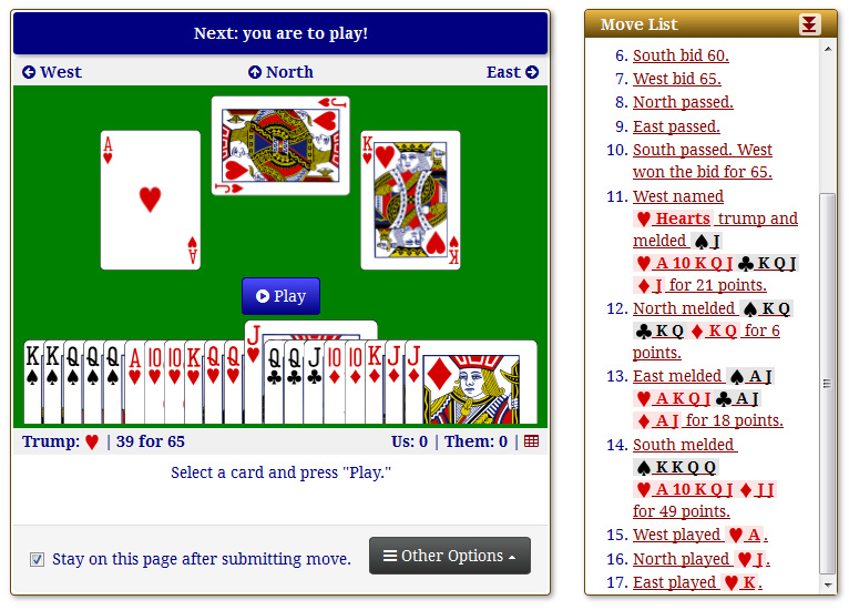 South's First Play